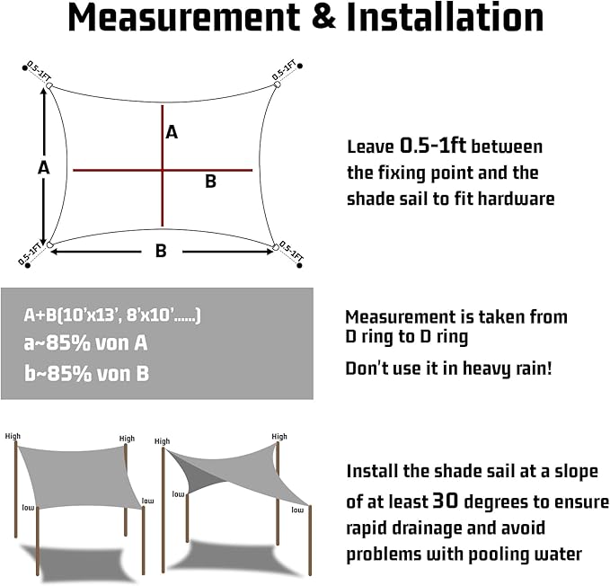 LOVE STORY Waterproof 12' x 12' x 12' Triangle Dark Grey Sun Shade Sail Cannoy - Image 2