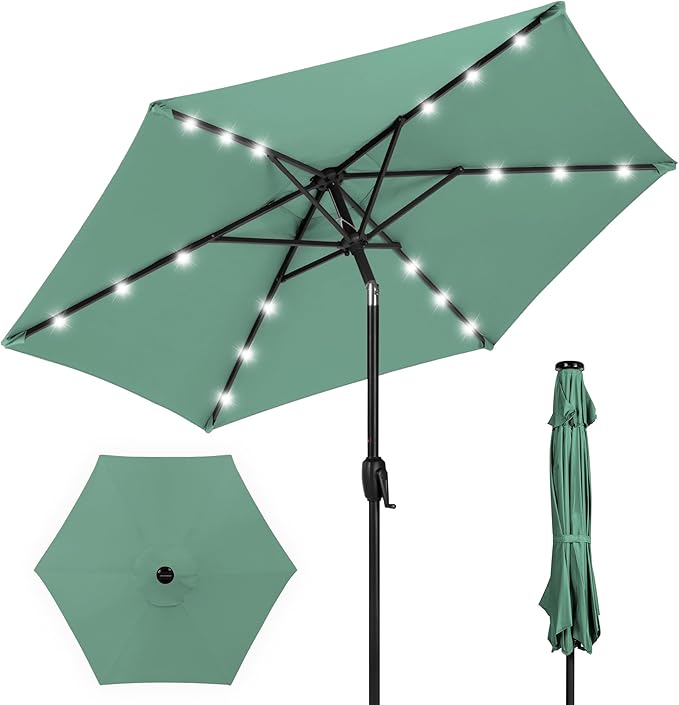 Best Choice Products 7.5ft Outdoor Solar Market Table Patio Umbrella by BestChoiceProducts