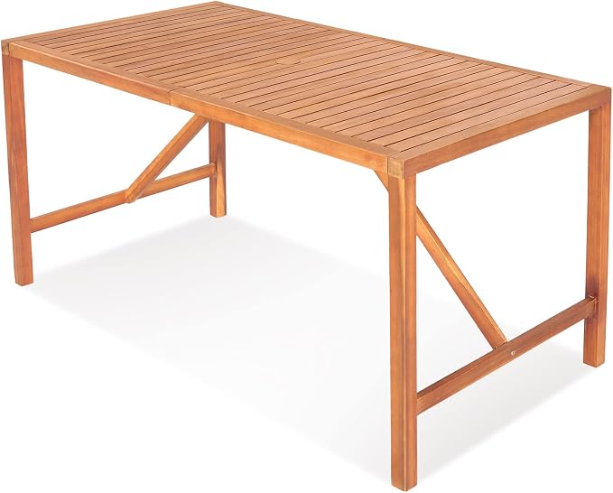 Tangkula 55" Acacia Wood Outdoor Dining Table - Image 9