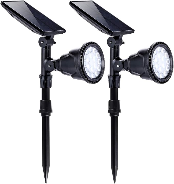 Solar Spotlights Outdoor 18 LED 300 Lumens Waterproof Adjustable Wall Light by MOLEBIT