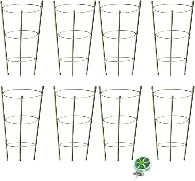 8 Pack Tomato Cage for Garden Plant Support, 18 inches Small Tomato Cages by HOYEJYOU