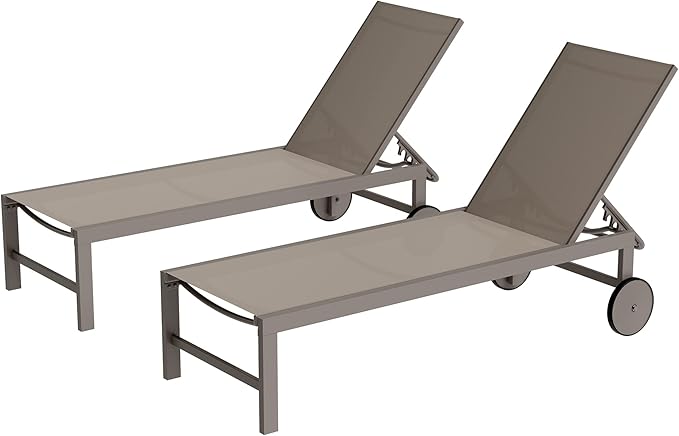 Shintenchi 2 PCS Outdoor Chaise Lounges Chair by Shintenchi