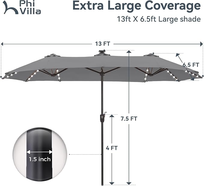 PHI VILLA 13ft Patio Umbrella - Image 2