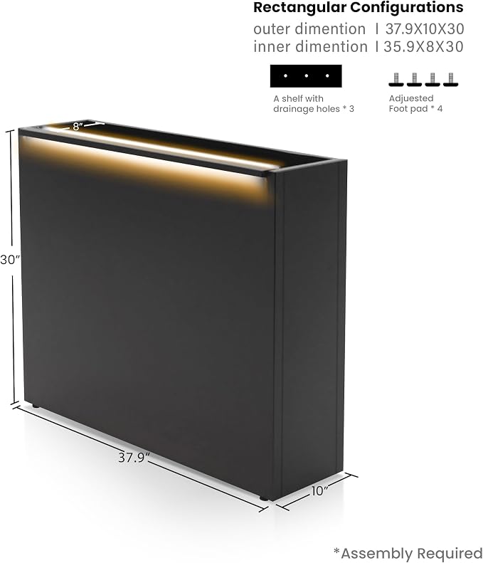 GSK Black Metal Planter Box - Image 4