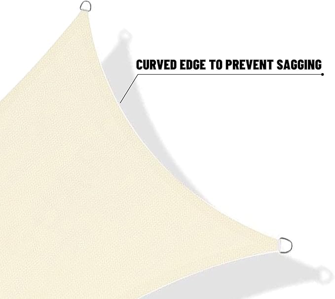 SUNNY GUARD Custom Size 18'x18' Butter Cream Sun Shade Sail Rectangle UV Block - Image 7