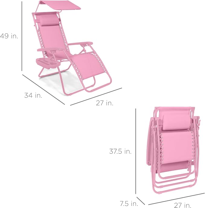 Best Choice Products Folding Zero Gravity Outdoor Recliner Patio Lounge Chair - Image 2