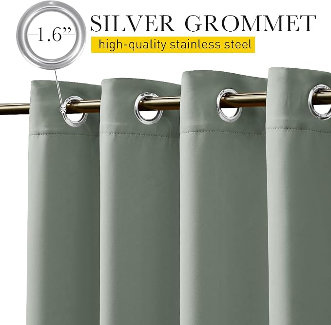 NICETOWN Outdoor Curtains for Patio Waterproof 108 inches Long 2 Panels - Image 5