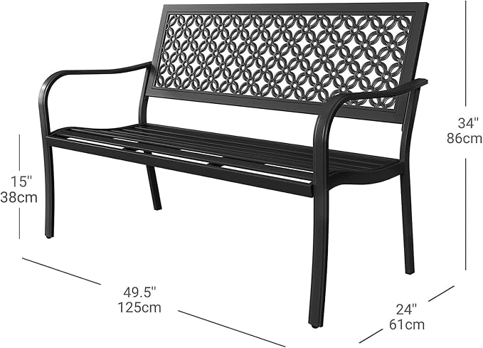 Grand patio 50" Outdoor Bench, Garden Benches - Image 3