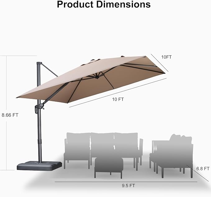 PURPLE LEAF 10 FT Outdoor Umbrella - Image 9