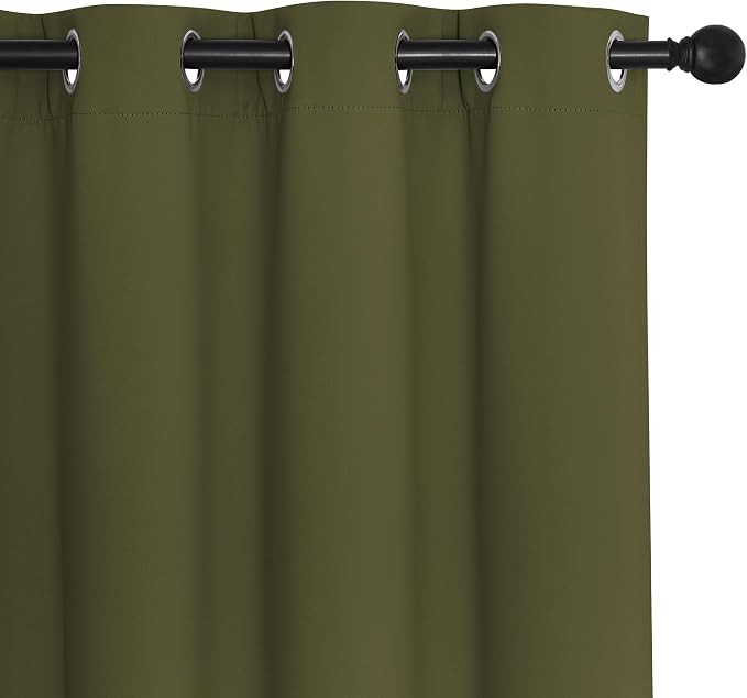 NICETOWN Olive Green Blackout Curtains - Image 7