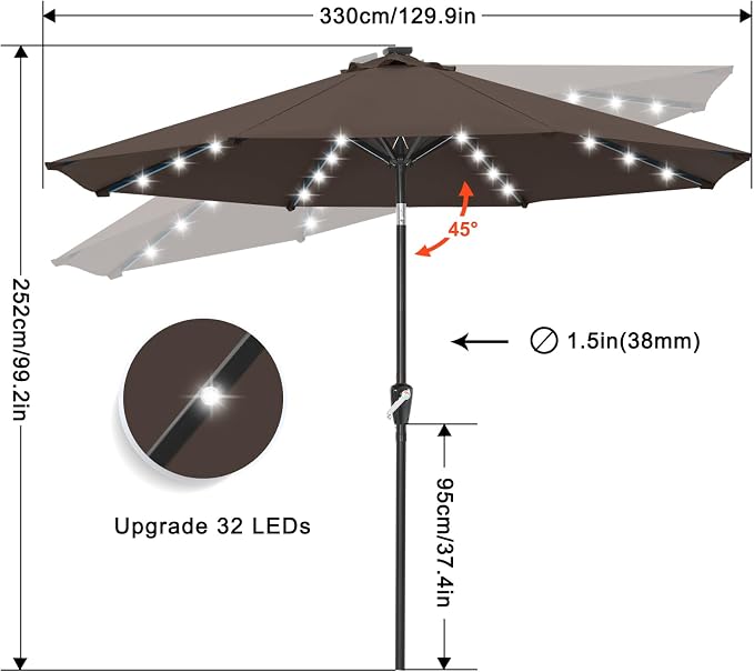 ABCCANOPY Durable Solar Led Patio Umbrellas - Image 3