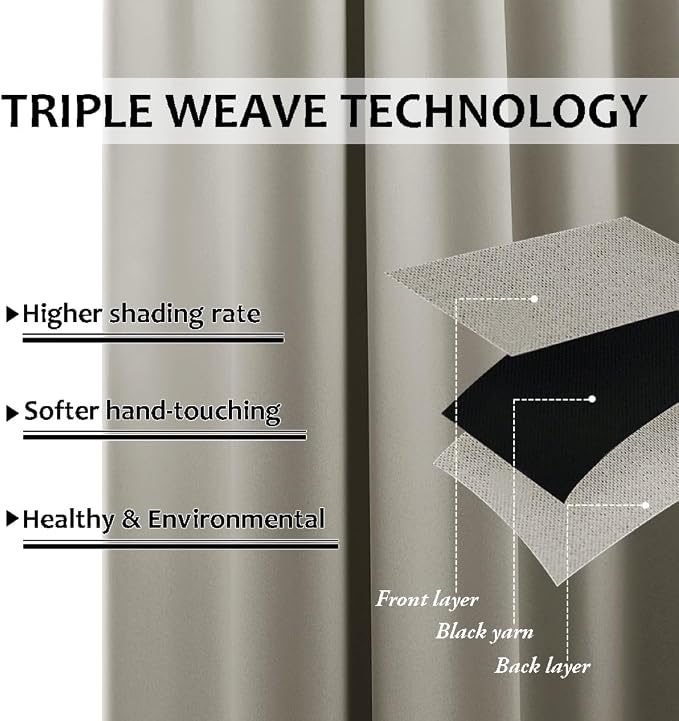 NICETOWN 2 Panels Natural Outdoor Curtains - Image 4