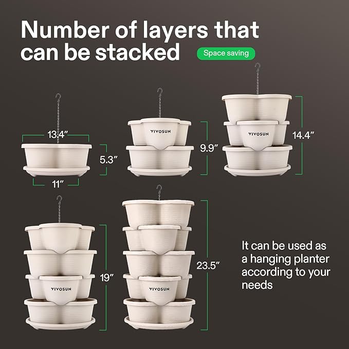 VIVOSUN 5 Tier Vertical Gardening Stackable Planter - Image 5