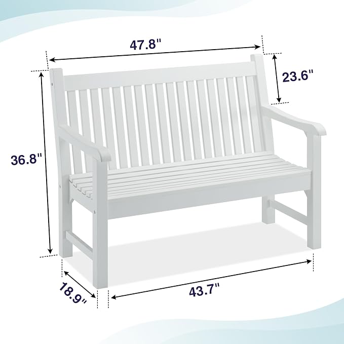 Psilvam 2-Person Poly Lumber Outdoor Bench - Image 2