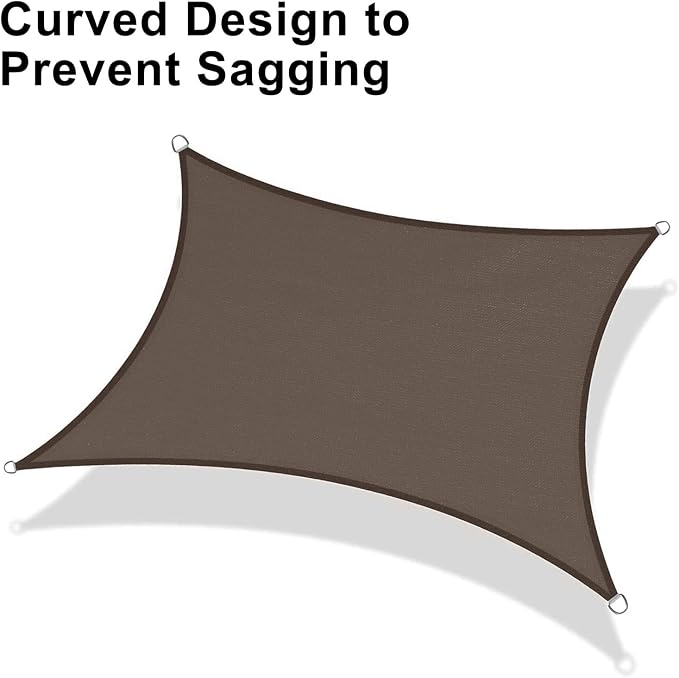 LOVE STORY Custom Size 12'x15' Brown Sun Shade Sail Rectangle UV Block Canopy - Image 6