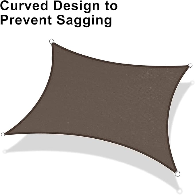 LOVE STORY Custom Size 8'x9' Brown Sun Shade Sail Rectangle UV Block Canopy - Image 6