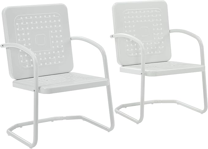Crosley Furniture Bates 2-Piece Outdoor Chair Set, Retro Metal Patio Chairs by CrosleyFurniture