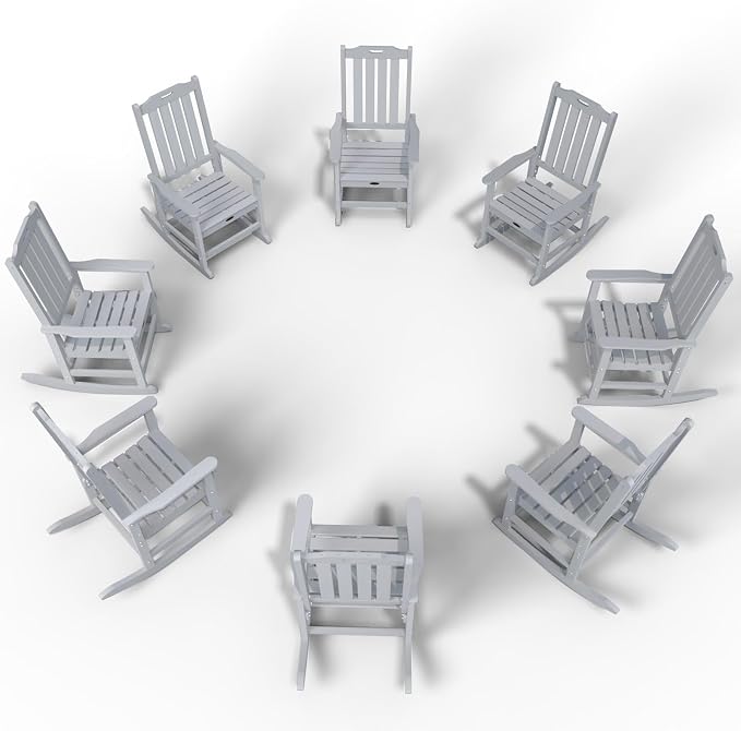 Oversized Rocking Chair Set of 8, Outdoor Rocking Chair by THOEOE