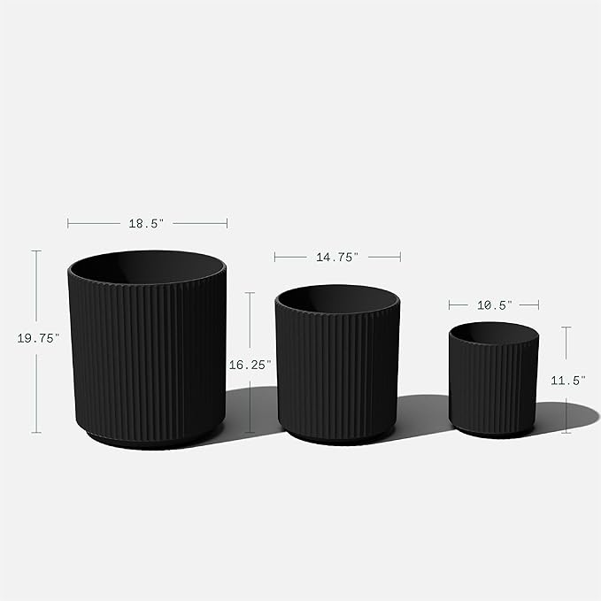 Veradek Demi Series Set of 3 Round Planters - Image 3