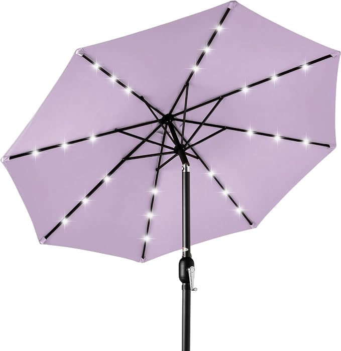 Best Choice Products 10ft Solar Polyester LED Lighted Patio Umbrella w/Tilt by BestChoiceProducts