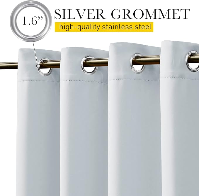 NICETOWN 2 Panels Greyish White Privacy Outdoor Curtains - Image 2