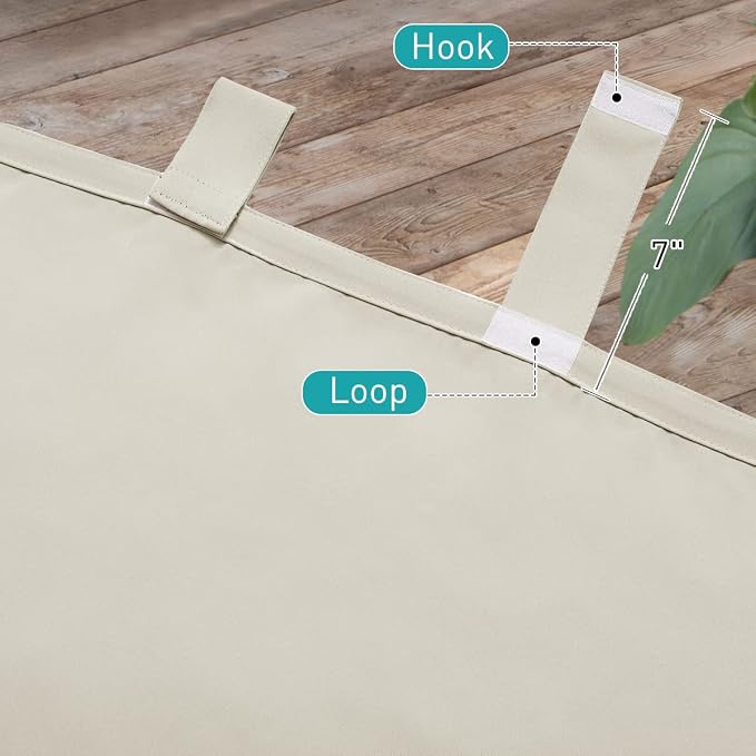 NICETOWN 2 Panels Outdoor Patio Curtainss Waterproof Room Darkening Drapes - Image 7