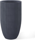 Kante 24 Inch Tall Round Concrete Planter, Large Indoor Outdoor Plant Pots by Kante