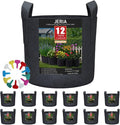 JERIA 12-Pack 2 Gallon Grow Bags, 300G Thickened Nonwoven Garden Pots, Heavy by JERIA