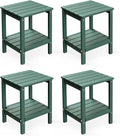 GREENVINES Adirondack-Outdoor-Side-Table | Set of 4 | 14 x 13 Inches | HDPE by GreenVines
