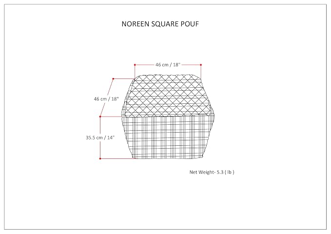 SIMPLIHOME Noreen Square Pouf - Image 3