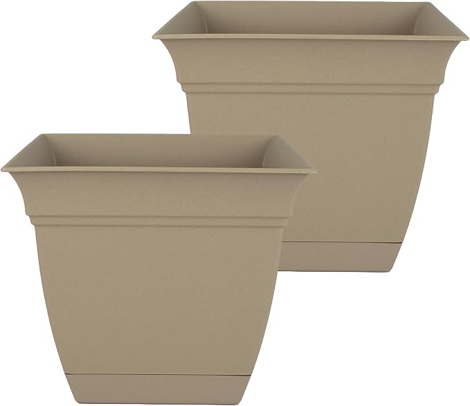 The HC Companies 10 Inch Eclipse Square Planter Pots by TheHCCompanies