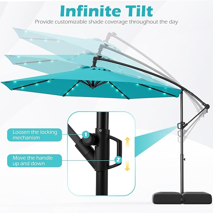 Tangkula 10ft Solar LED Patio Umbrella - Image 5