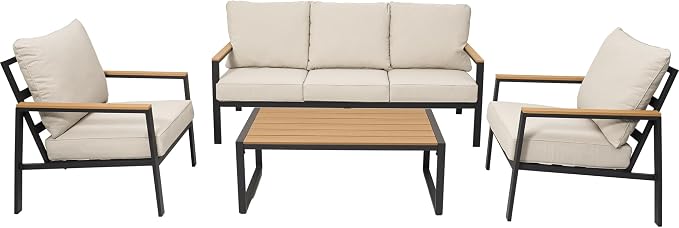 Patio Furniture Set, 4 Pieces Outdoor Furniture Patio Conversation Set - Image 7