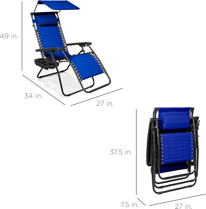 Best Choice Products Folding Zero Gravity Outdoor Recliner Patio Lounge Chair - Image 3