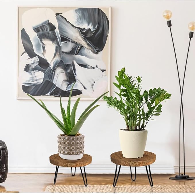Plant Stand Indoor Outdoor, Wooden plant Stool, Mid Century Plant Stand - Image 6