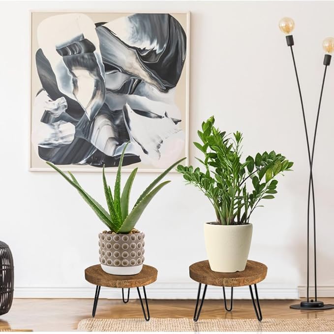 Plant Stand Indoor Outdoor Wood Mid Century Plant Stand - Image 6