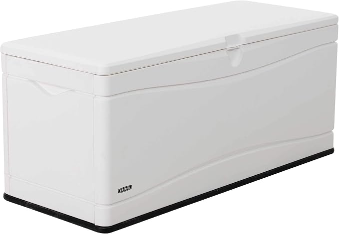 LIFETIME Outdoor Storage Deck Box, 130 Gallon, Arctic White, UV-Protected by Lifetime