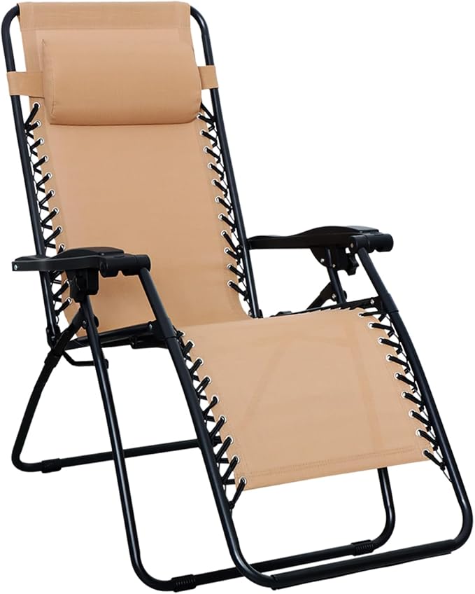 Amazon Basics Outdoor Patio Zero Gravity Folding Reclining Lounge Chair by AmazonBasics