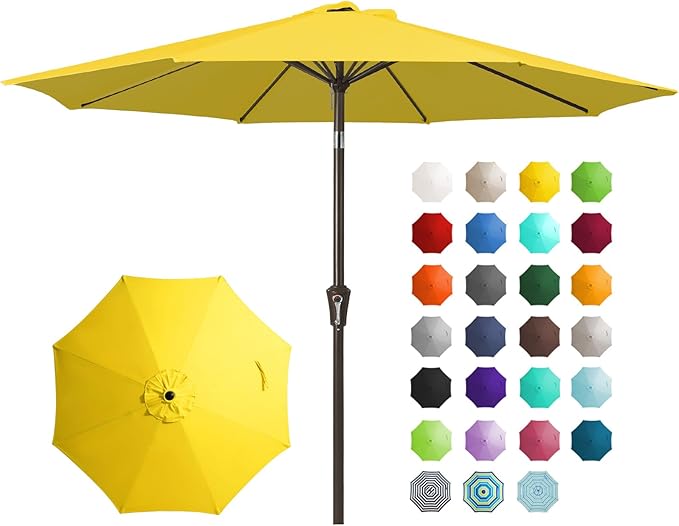 JEAREY 9FT Outdoor Patio Umbrella Outdoor Table Umbrella by JEAREYOutdoorsCollection