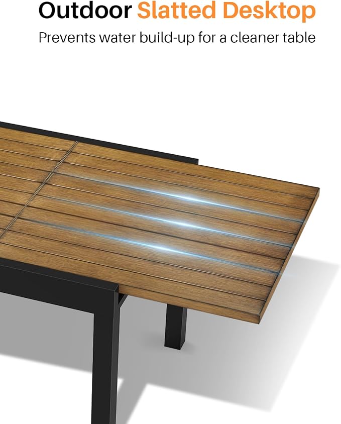 Expandable Patio Dining Table, Never-Rust Aluminum Extendable Outdoor Dining - Image 8