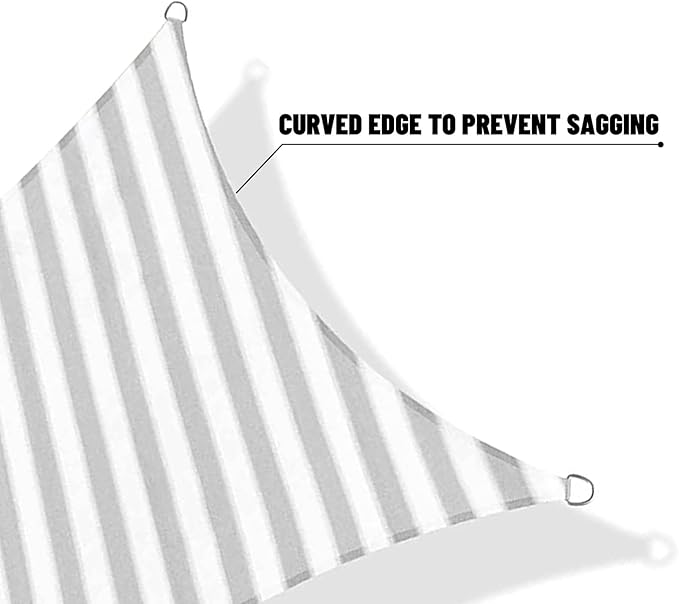 SUNNY GUARD Sun Shade Sail 10'x10'x10' Triangle Grey-White UV Block Sunshade - Image 7