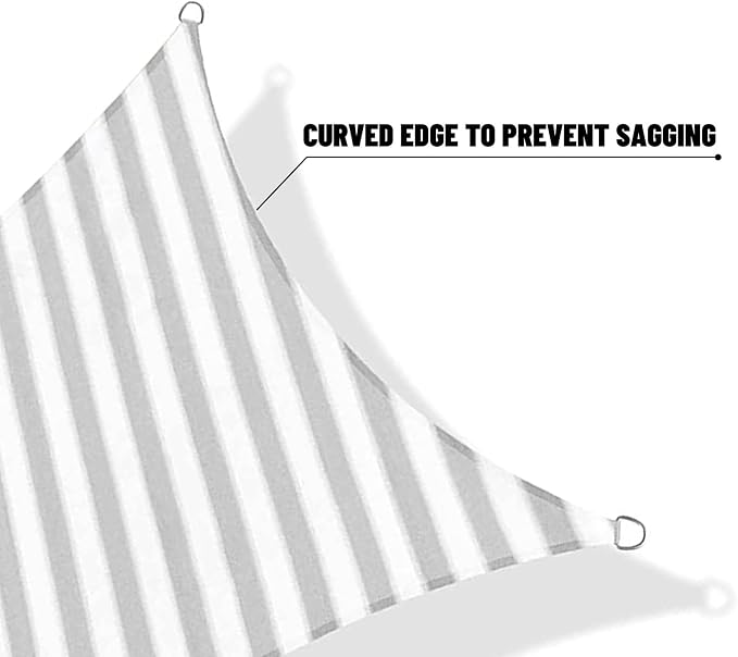 SUNNY GUARD Sun Shade Sail 12'x12'x12' Triangle Grey-White UV Block Sunshade - Image 7