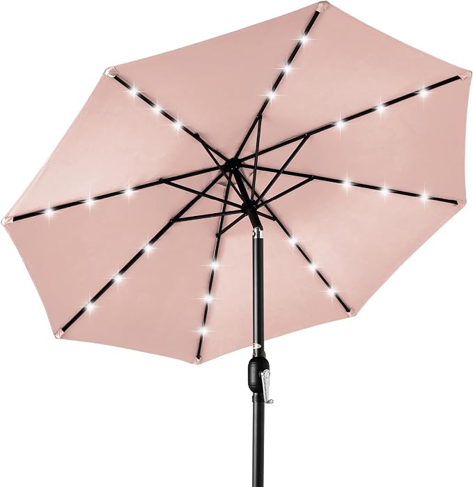 Best Choice Products 10ft Solar Polyester LED Lighted Patio Umbrella w/Tilt by BestChoiceProducts