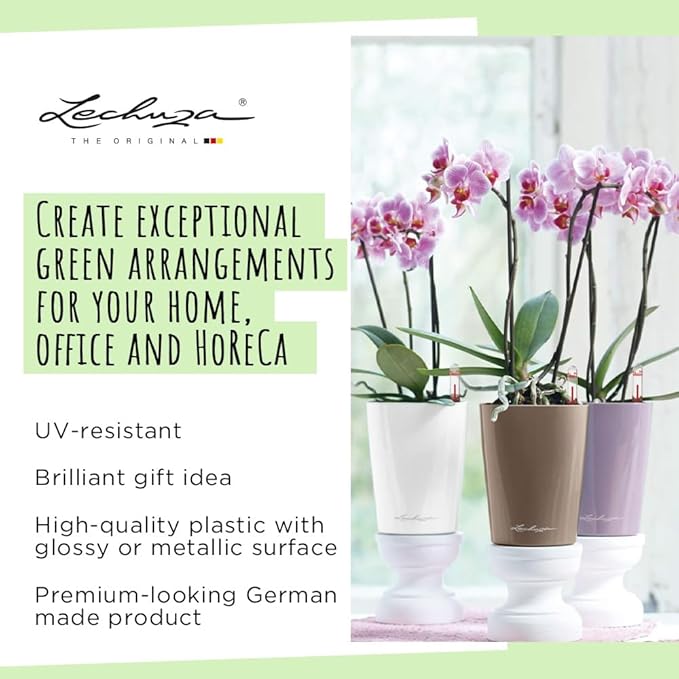 Lechuza MINI-DELTINI Cream White High Gloss, Self-Watering Small Indoor Planter - Image 4