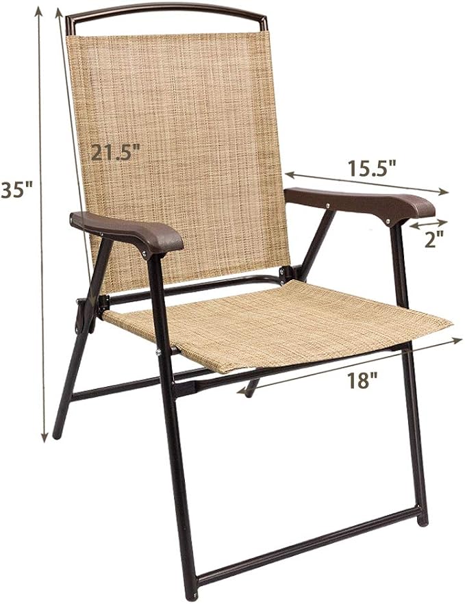 Devoko Patio Folding Chair Deck Sling Chair Camping Garden Pool Beach Using - Image 3