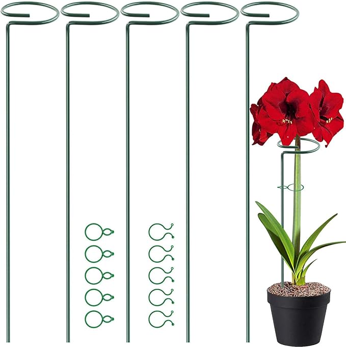 HiGift 5 Pack Plant Support Stakes, Garden Single Stem Flower Support Stick by HiGift