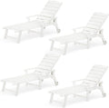 LUE BONA Outdoor Chaise Lounge Chairs Set of 4, HDPS Chaise Lounger, 5 by LUEBONA