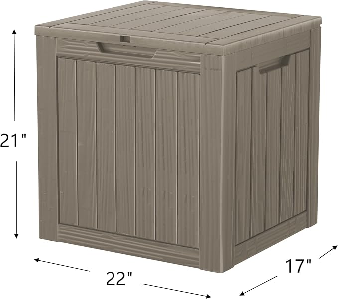 TARKARI 35 Gallon Lockable Resin Deck Box, Waterproof & UV-Resistant Outdoor - Image 2