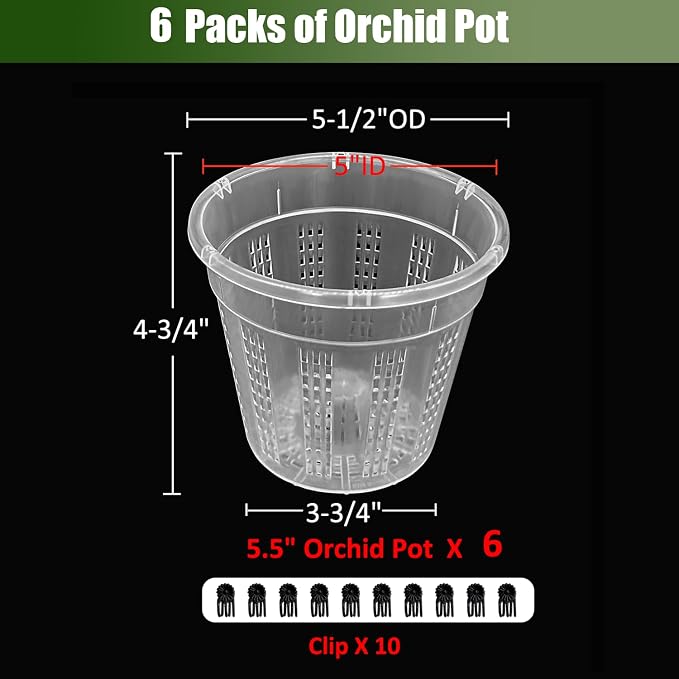 Orchid Pot, 6 Packs of 5.5" Orchid Pots - Image 6