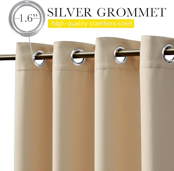 NICETOWN 2 Panels Outdoor Patio Curtains Windproof & Waterproof, Top & Bottom - Image 7